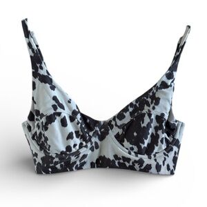 Aila Blue | Cow Print Underwire Bikini Top